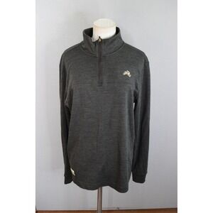 Tracksmith Downeaster Pullover Medium Gray Merino Wool 1/4  Zip Mens Pullover